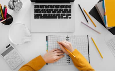 student take an exam